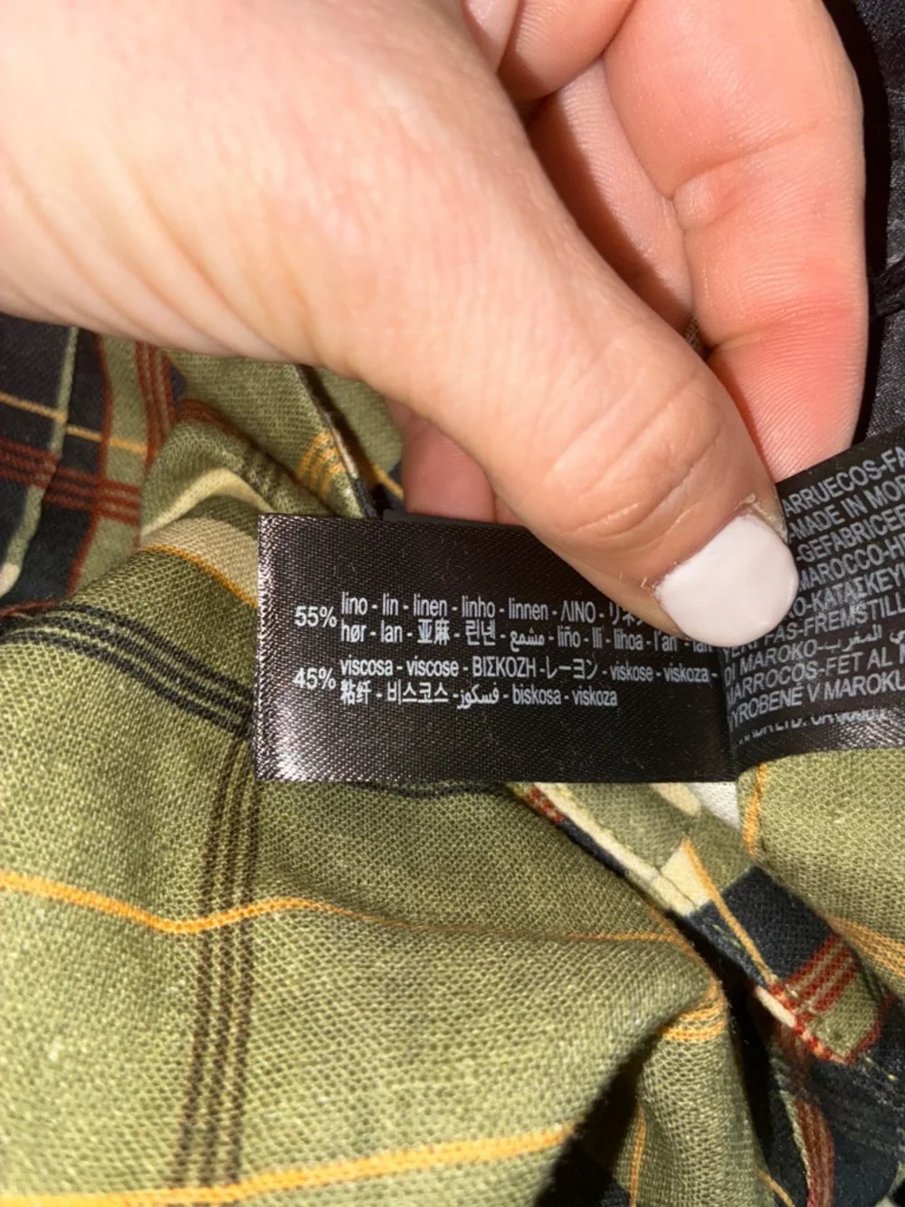 Zara NWT ZW Collection linen blend checkered plaid pants 8371/029 - Picture 12 of 12